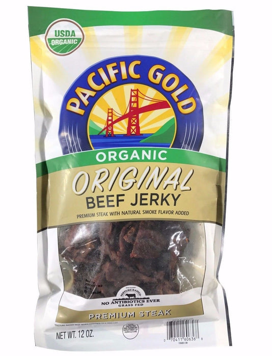 Pacific Gold Organic Original Beef Jerky with Premium Steak & Smoke Flavor 12 OZ
