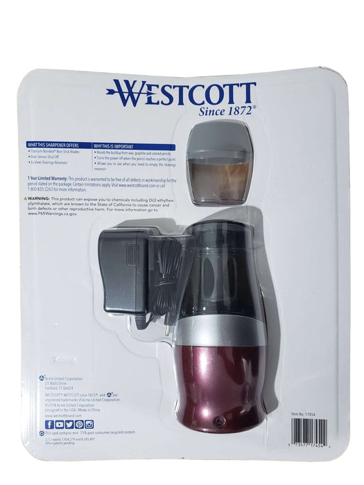 Westcott iPoint Halo Electric Pencil Sharpener - Red