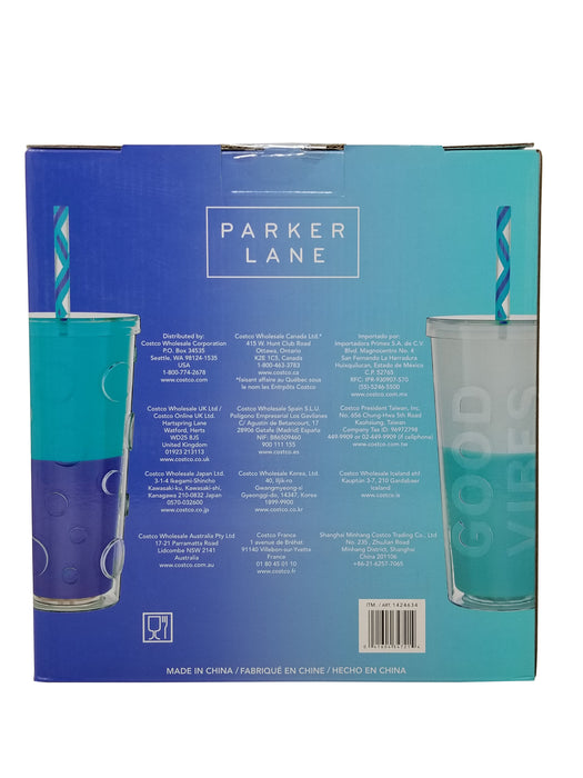 Parker Lane Color Changing Double Wall Tumblers Glacier/Sky 22 OZ each - 2 Pack
