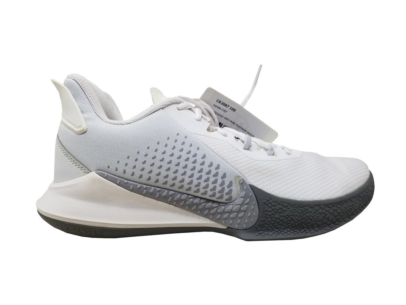 Nike Men's Mamba Fury Shoe White/Wolf Grey - Pure Platinum - White Size 9