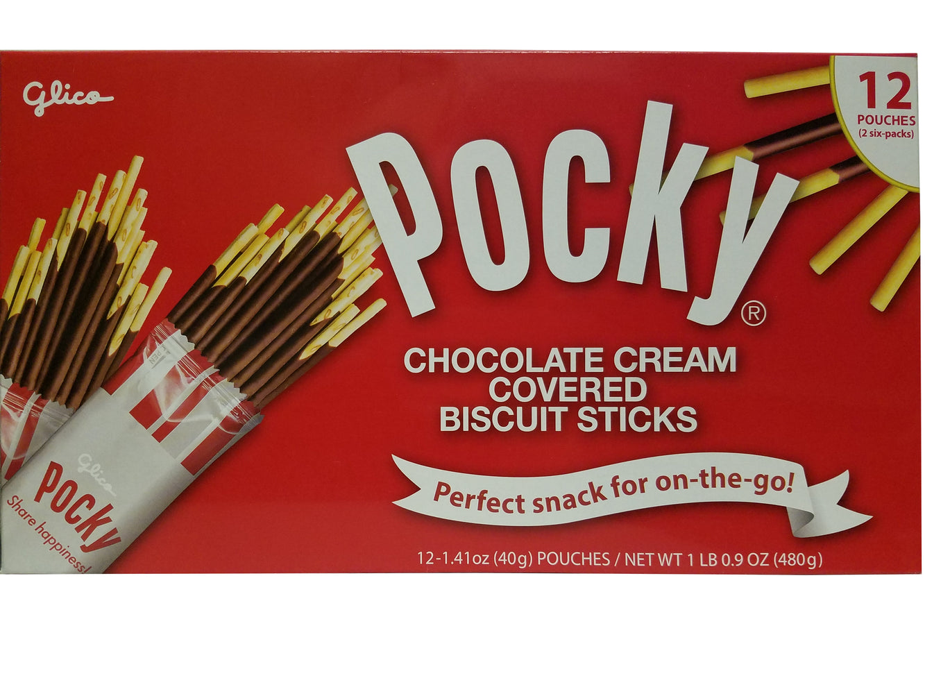 Pocky Chocolate Cream Covered Biscuit Sticks 480g -12 Pk