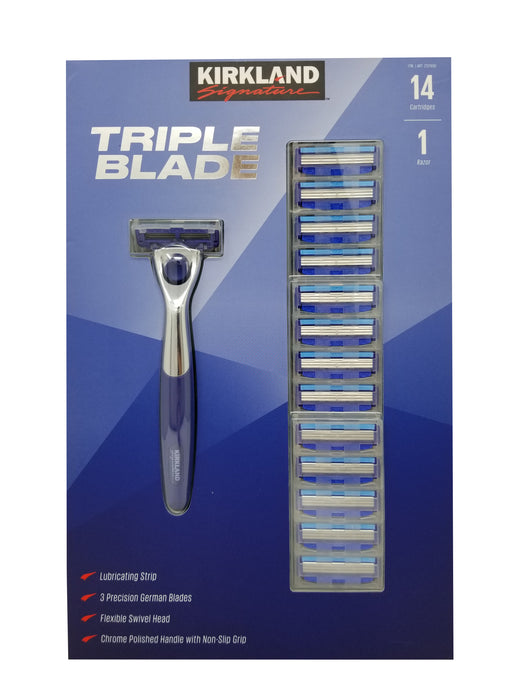 Kirkland Signature Triple Blade 14 Cartridges 1 Razor Pack