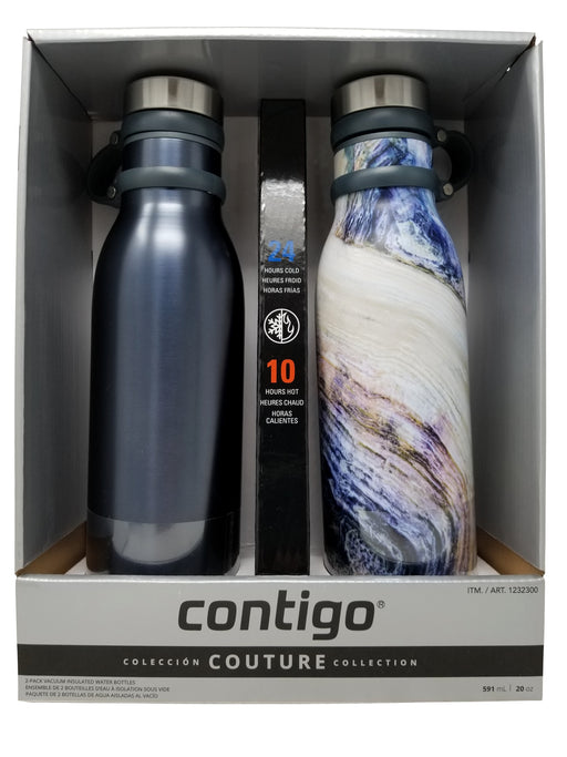 Contigo Couture Collection Water Bottles Vacuum Insulated, BPA-Free 20 OZ - 2 Pk