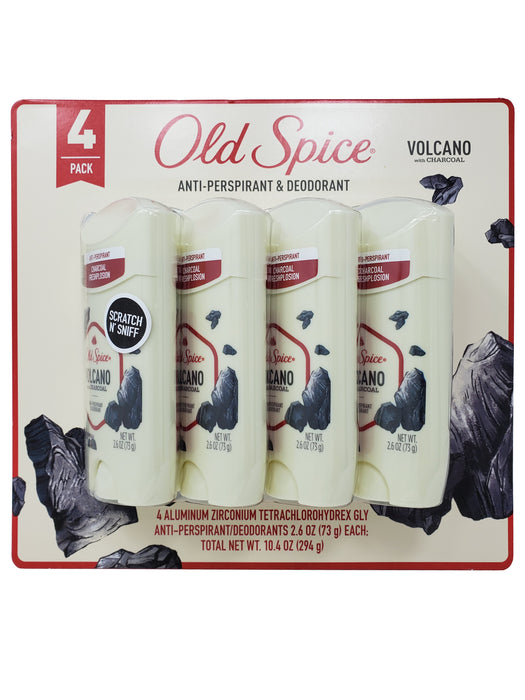 Old Spice Volcano Antiperspirant & Deodorant with Charcoal Net 10.4 OZ - 4 Pack