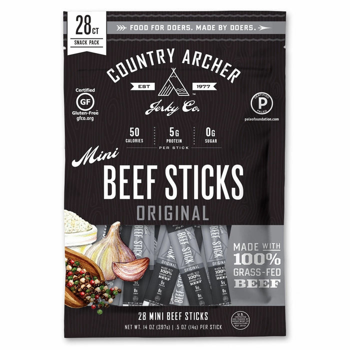 Country Archer Mini Beef Sticks Original 28 Sticks 14 oz