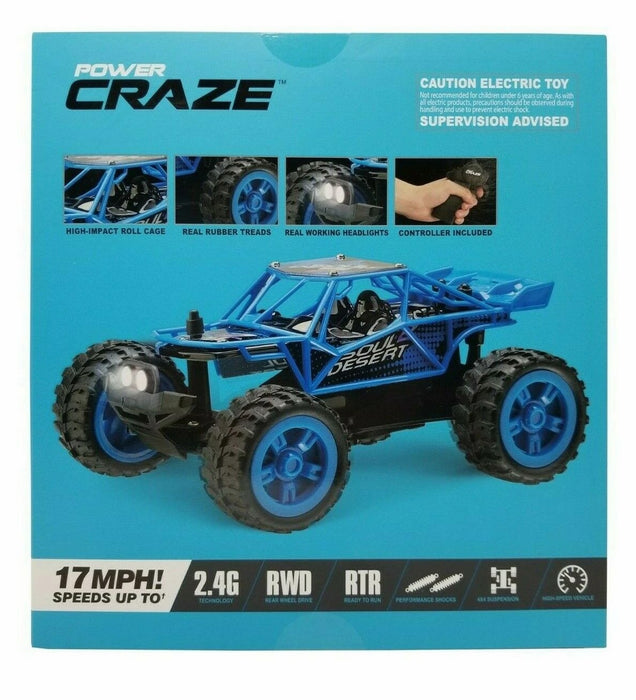 Power Craze High Speed Vehicle Hobby Style RC Body Remote Car - Blue