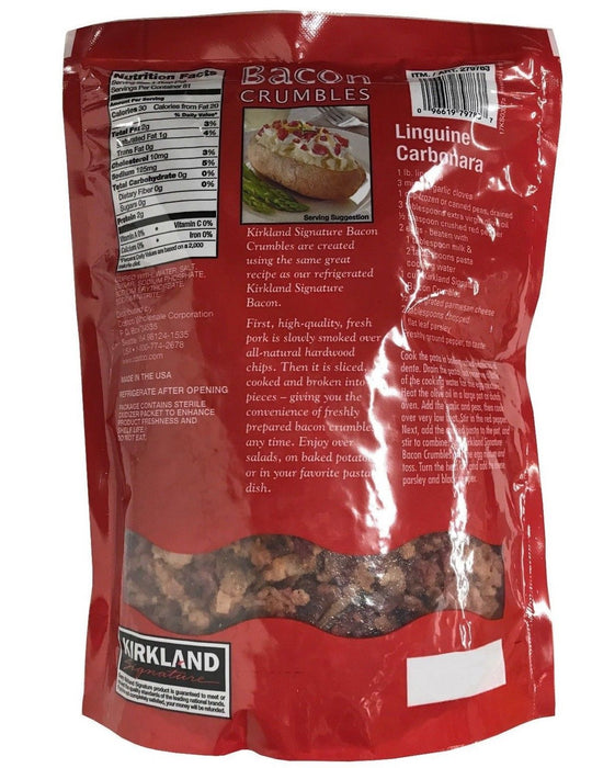 Kirkland Signature Bacon Crumbles 100% Real Bacon Bits Naturally Smoked 1.25 lb