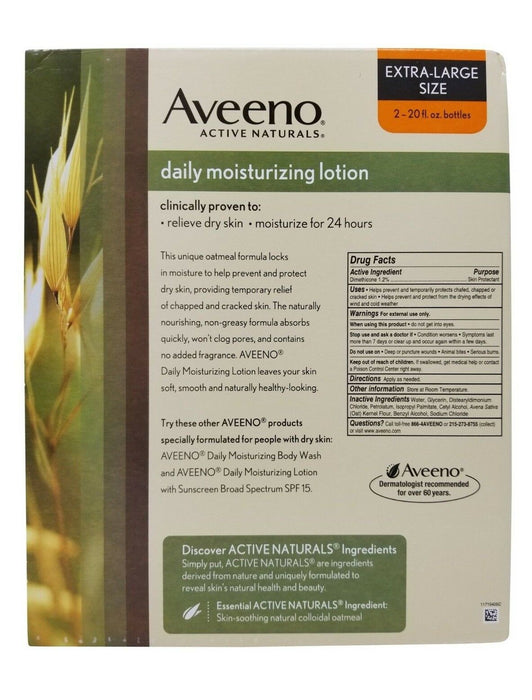 Aveeno Active Naturals Daily Moisturizing Lotion 591ml OZ Each 2 Pack