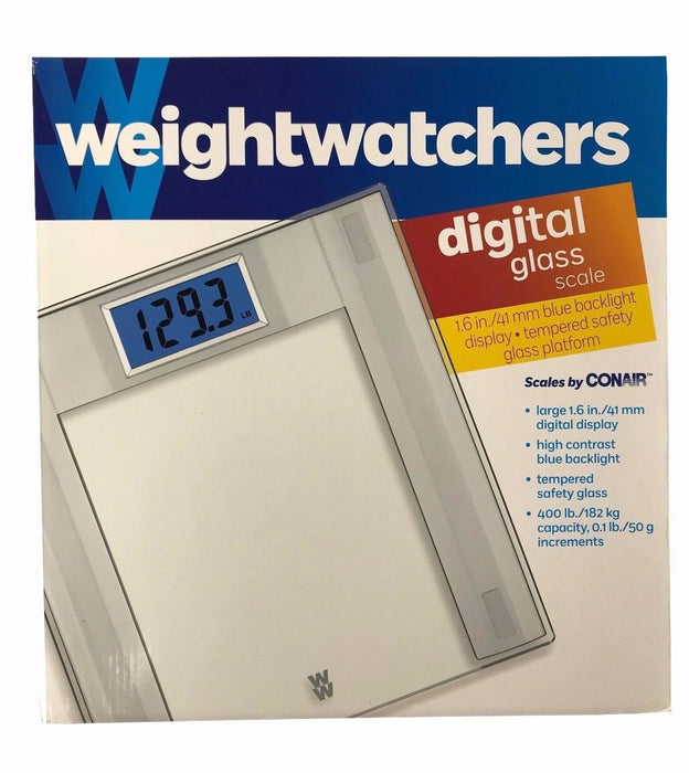 Conair Weightwatchers Digital Glass Scale 400lb/182kg Capacity, Large Display