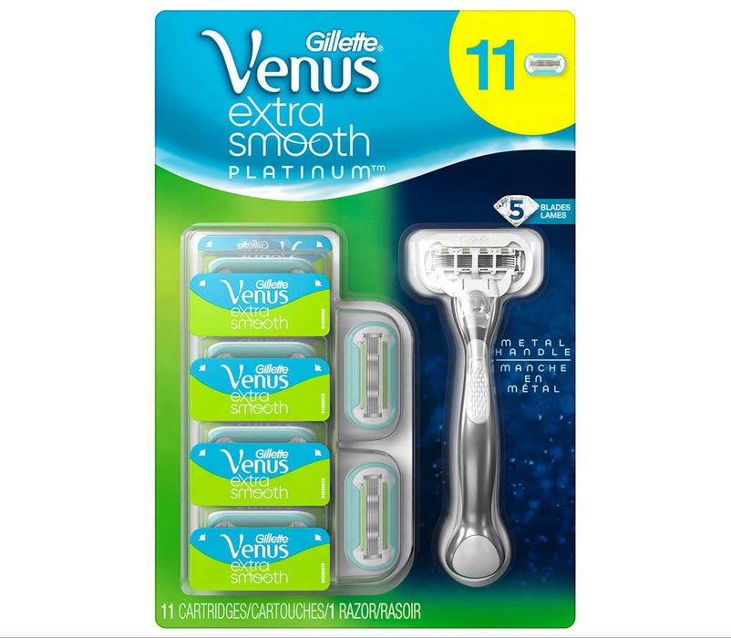 Gillette Venus Extra Smooth Platinum 11 Cartridges 1 Razor
