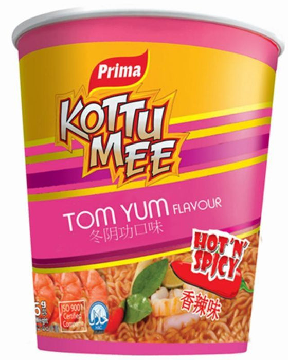 Prima Kottu Mee Instant Noodles Cup Hot N Spicy Tom Yum Flavor 75g