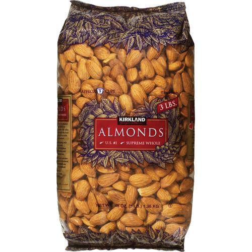 Kirkland Signature Almonds Supreme Whole 3 lb Large Bag (48 oz)