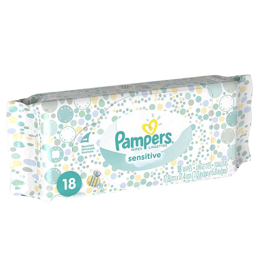 Pampers Sensitive Wipes Convenience Pack 18 Count