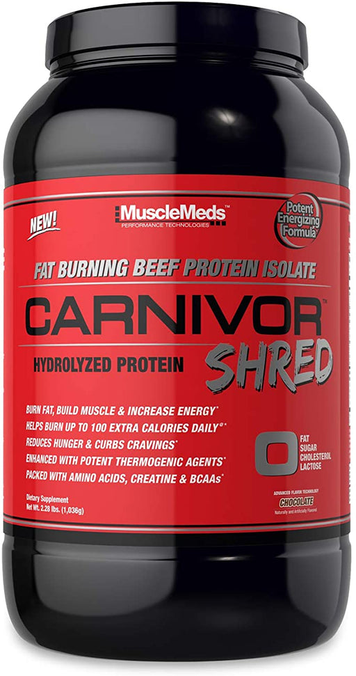 MuscleMeds Carnivor Fat Burning Beef Hydrolyzed Protein Shred Chocolate - 2.28 LB (28 Servings)