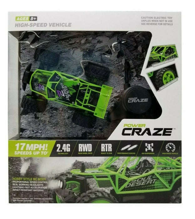 Power Craze High Speed Vehicle Hobby Style RC Body Remote Car - Green