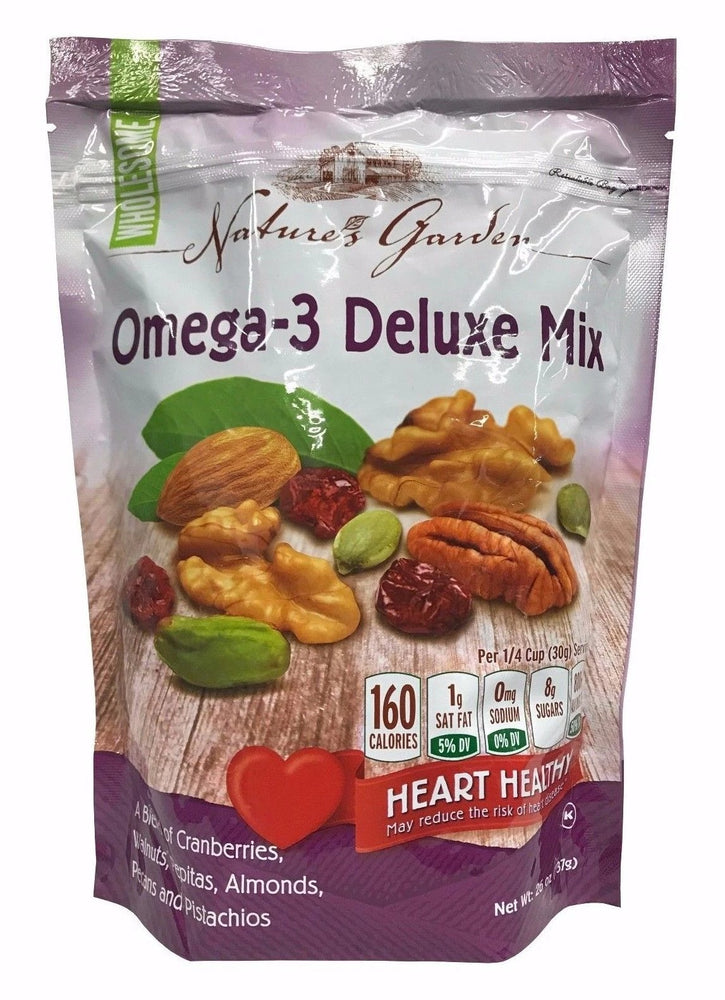 Nature's Garden Omega-3 Deluxe Mix Nuts & Fruit Blend 26 OZ