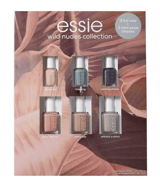 Essie Wild Nudes Collection Nail Lacquers 3 Full Size + 3 Mini Shades - 6 Pack