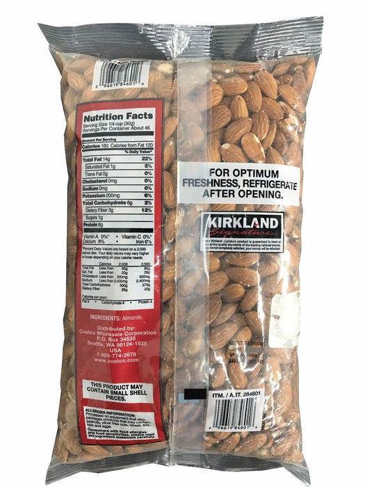 Kirkland Signature Almonds Supreme Whole 3 lb Large Bag (48 oz)