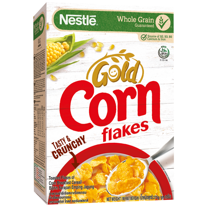 Nestlé GOLD CORN FLAKES Breakfast Cereal 275g Box