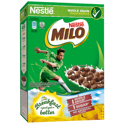 Nestlé MILO Balls Breakfast Cereal 170g Box