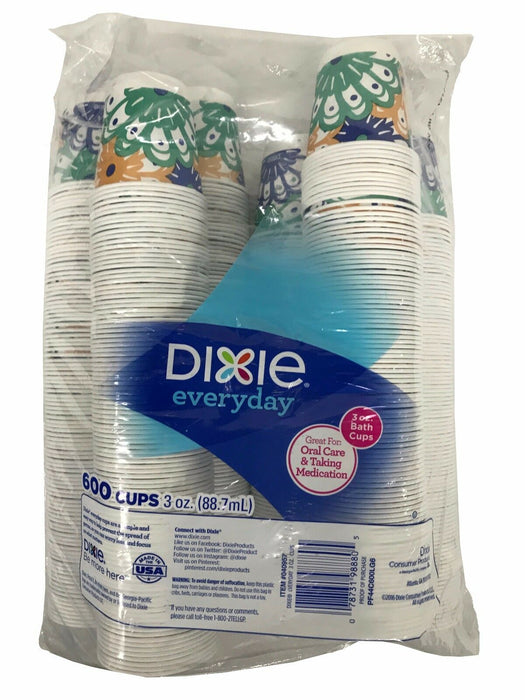 Dixie 3 oz Bath Cup Disposable 600 Cups Pack