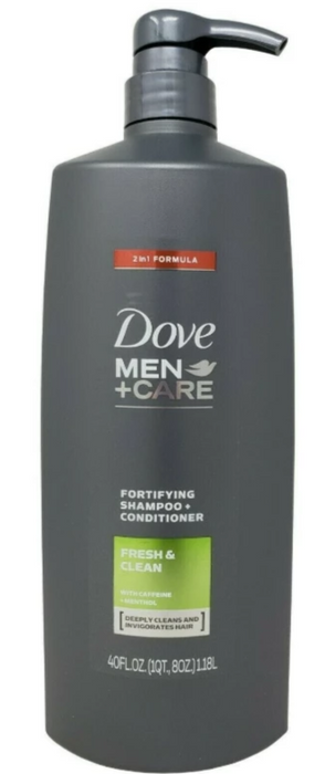 Dove Men + Care 2 In 1 Shampoo + Conditioner with Caffeine & Menthol 40 FL OZ