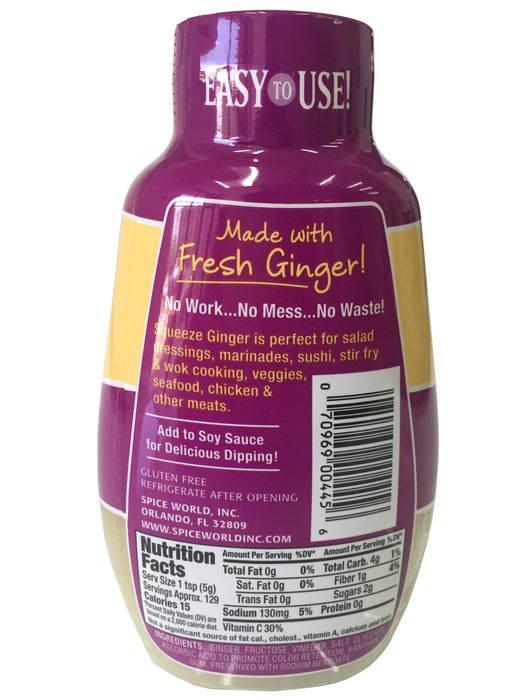 Spice World Squeeze Ginger Ideal on Seafood, Chicken, Sushi, Veggies 22.75 OZ
