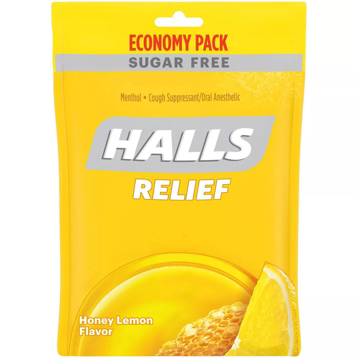 Halls Sugar Free Cough Drops - Honey Lemon - 70ct