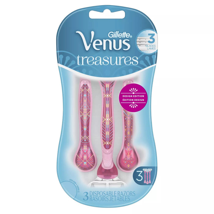 Venus Treasures Women's Disposable Razors - 3ct