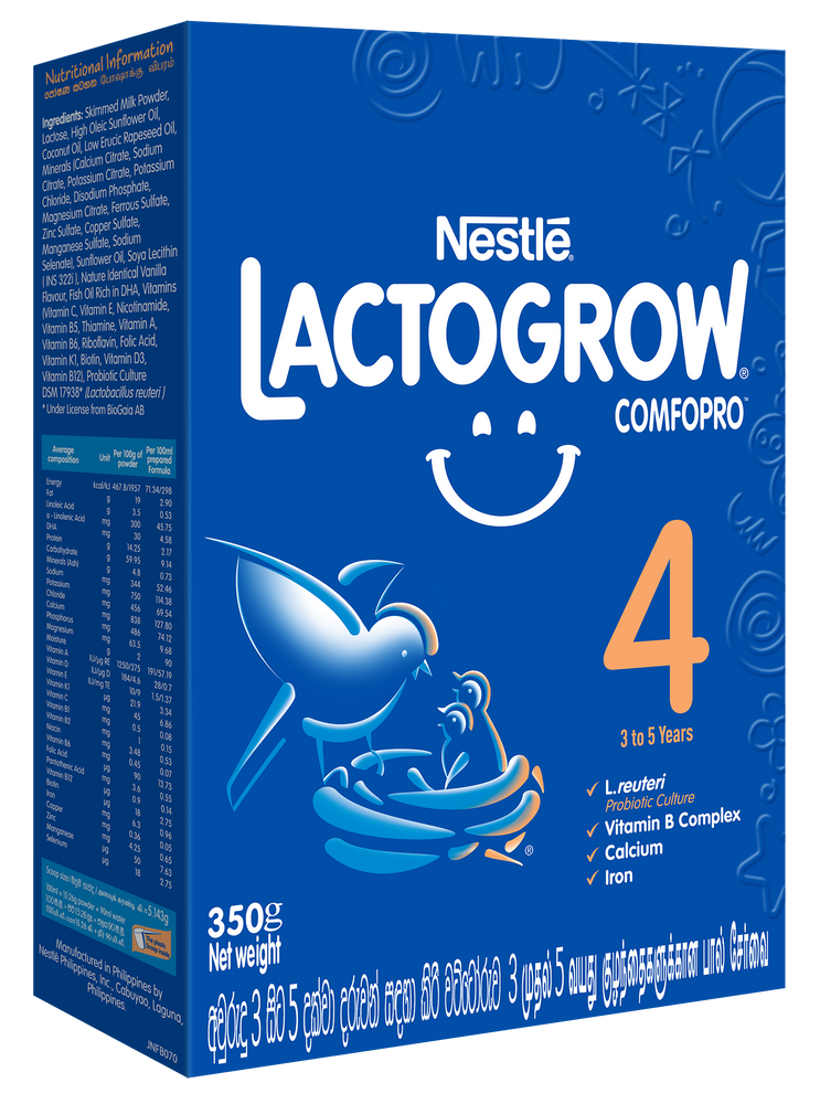 Nestle LACTOGROW COMFOPRO 4 – 3 to 5 years, 300g Bag in Box Pack
