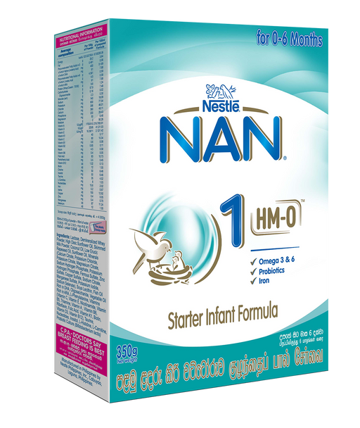 Nestle NAN 1 HMO Starter Infant Formula with Iron – Birth to 6 months, 350g Bag in Box Pack