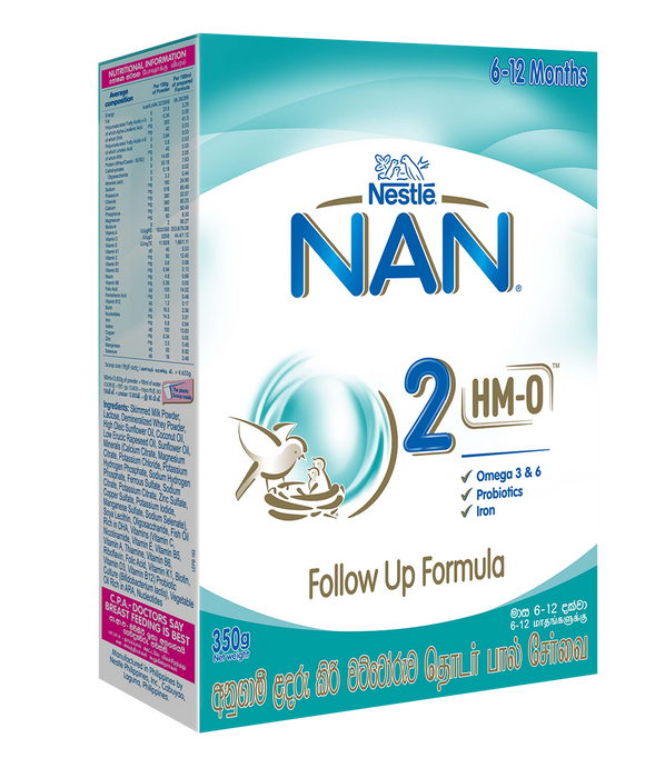 Nestle NAN 2 HMO Follow Up Formula with Iron - 6-12 Months, 350g Bag in Box Pack