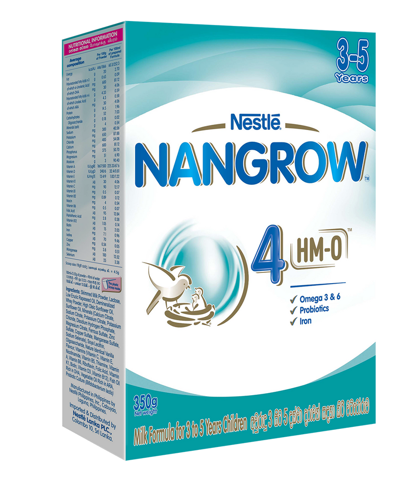 Nestle NANGROW 4 HMO Milk Formula for 3 to 5 years Children, 350g Bag in Box Pack