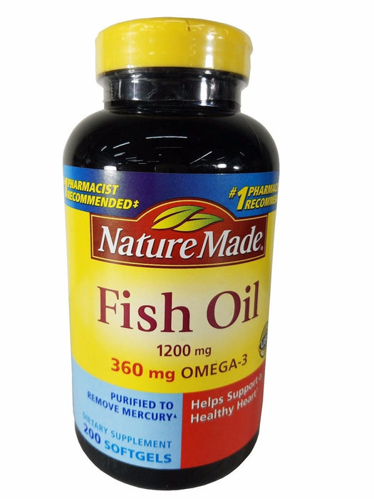 Nature Made Fish Oil 1200 mg Dietary Supplement -200 Softgels