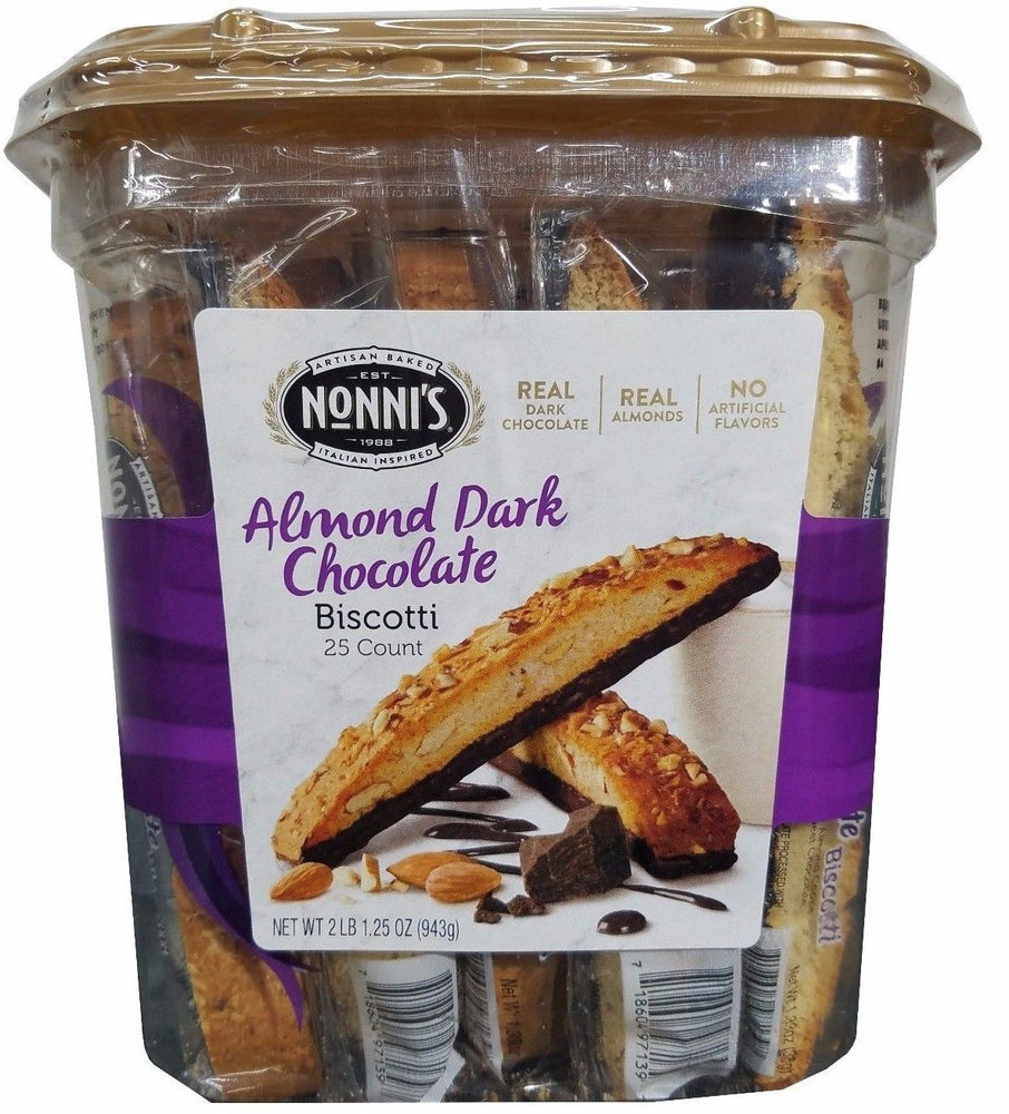 Nonni's Almond Dark Chocolate Biscotti 25 Pack 943g