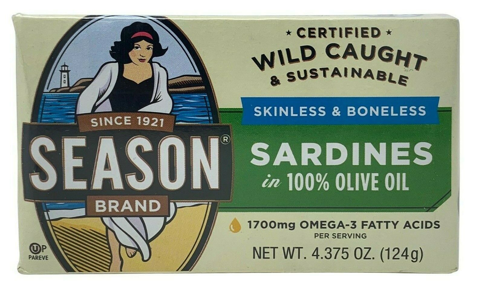 Season Brand Sardines Skinless & Boneless in Olive Oil & Salt 124g