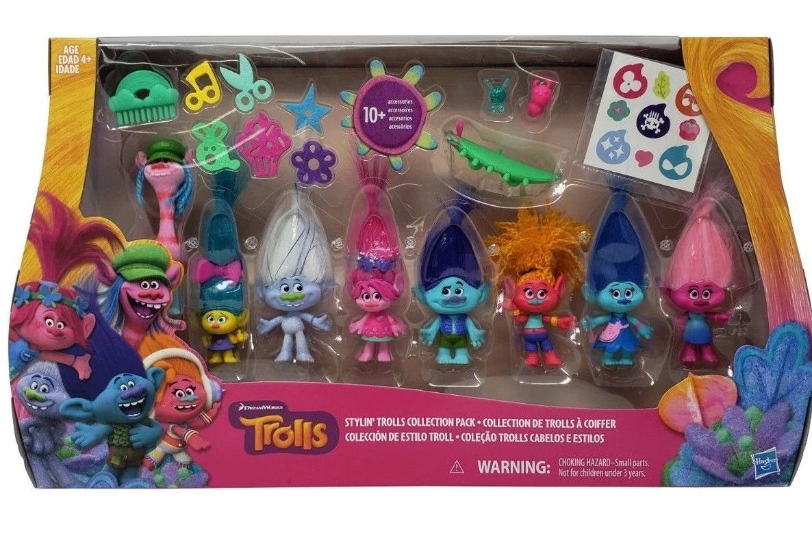DreamWorks Stylin' Trolls Hasbro Collection Pack with 10+ Accessories