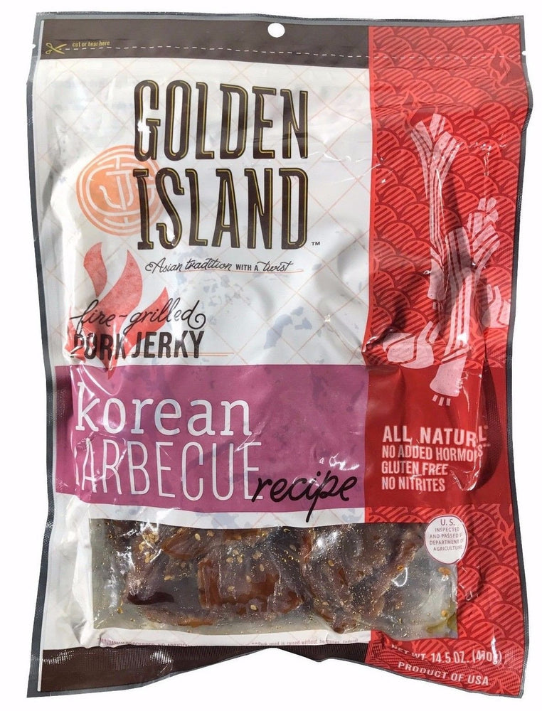 Golden Island Korean Barbecue Recipe Fire Grilled Pork Jerky 14.5 OZ