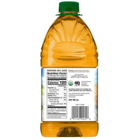 Grown Right Organic 100% Apple Juice From Concentrate 2.84 L
