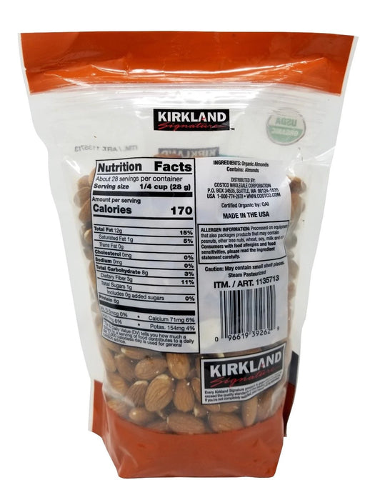 Kirkland Signature Organic Almonds from California Nonpareil 1.7 LB