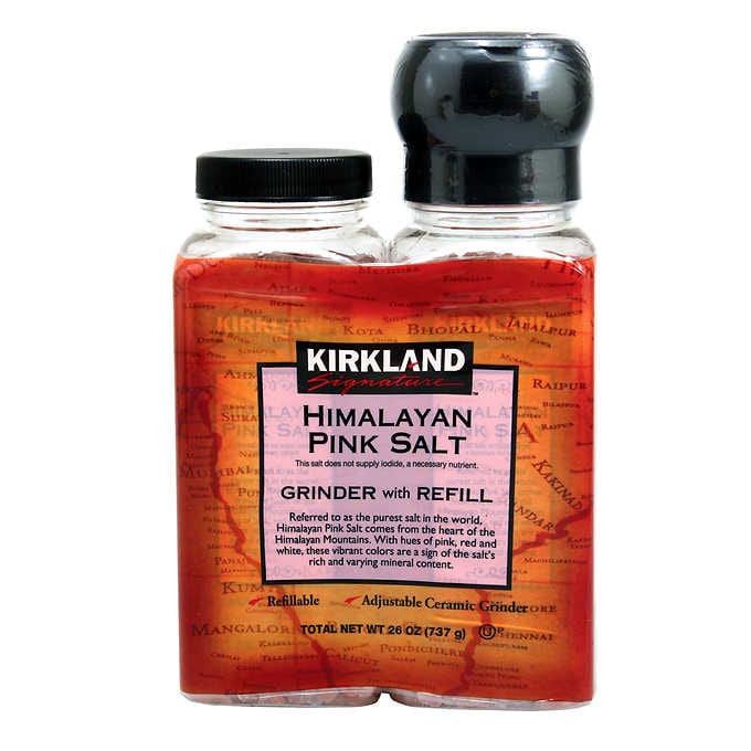 Kirkland Signature Himalayan Pink Salt, Grinder with Refill, 26 oz