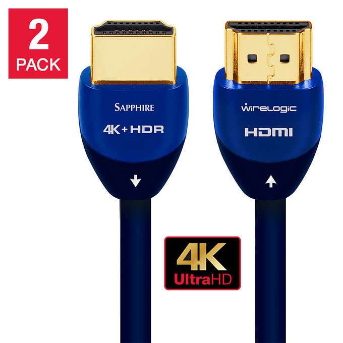 WireLogic 12 Feet Sapphire HDMI Cable, 2-pack