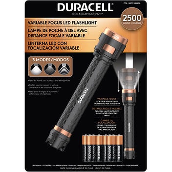 Duracell 2500 Lumens Variable Focus LED Flashlight w/AA Batteries