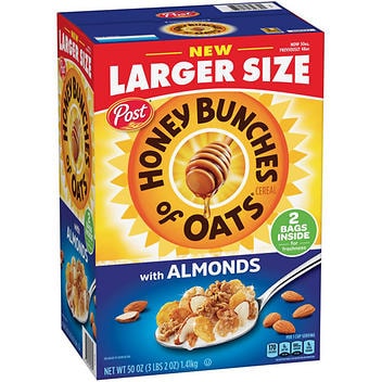 Post Honey Bunches of Oats with Almonds Cereal Net 50 OZ