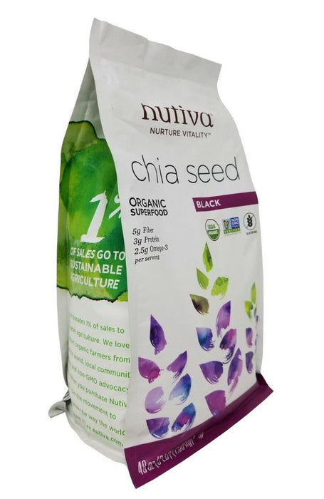 Nutiva Nurture Vitality Chia Seed Organic Superfood Black 3 LB