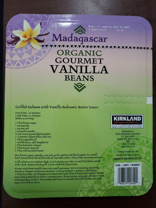 Kirkland Signature Organic Gourmet Vanilla Beans Conains 5