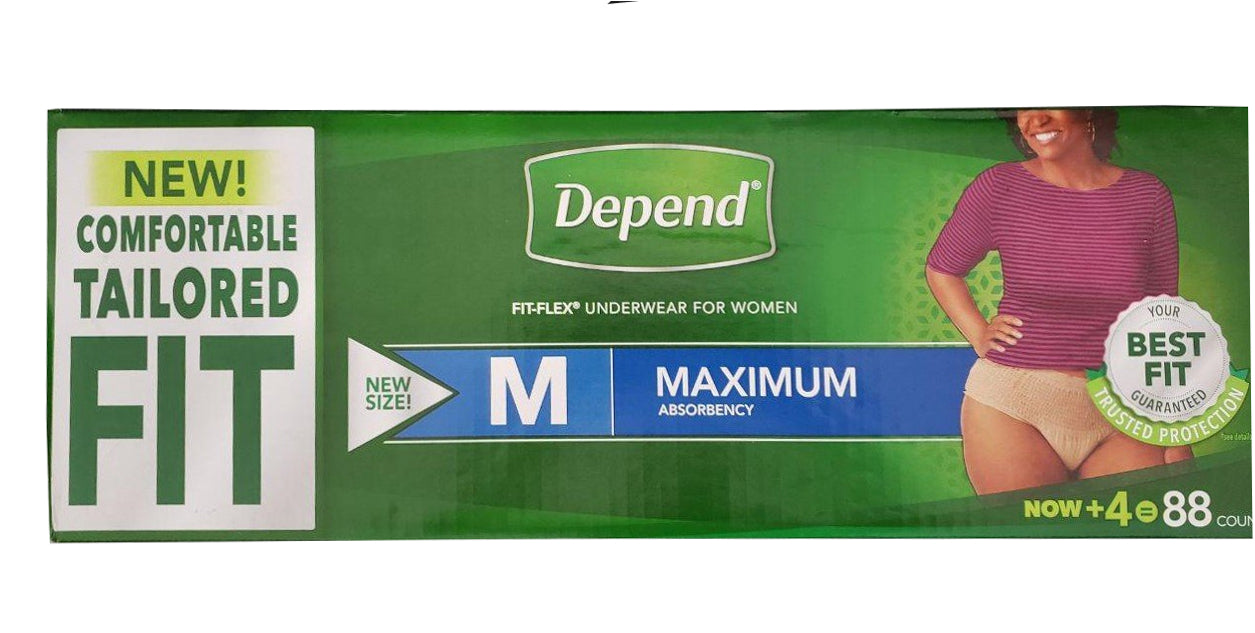 Depend Fit-Flex Medium Maximum Absorbency Underwear for Women 22 Pack