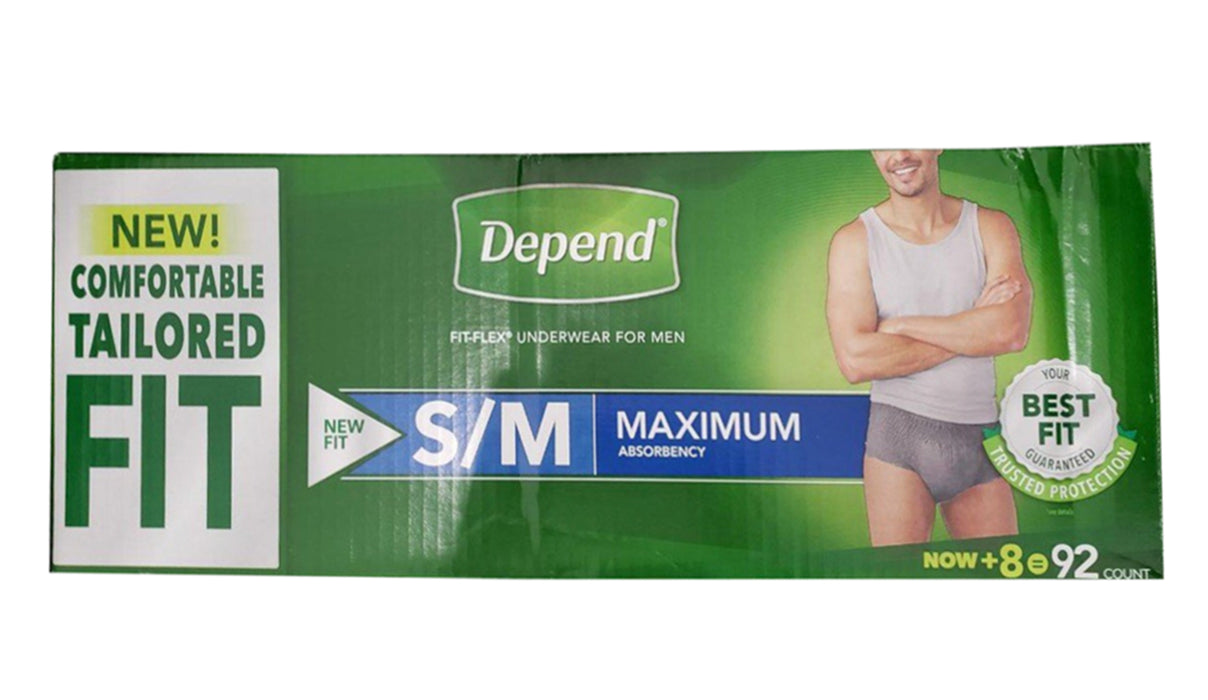 Depend Fit-Flex Small/Medium Maximum Absorbency Underwear for Men 23 Pack