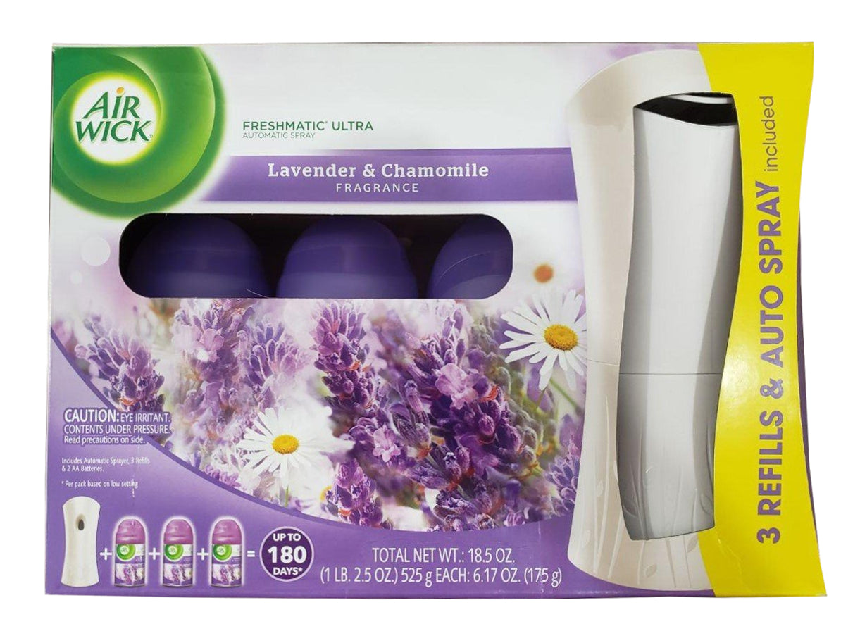 Airwick Lavender & Chamomile Fragrance 3 Refills+Automatic Sprayer 525g