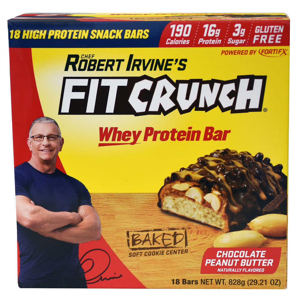 Robert Irvine's Fit Crunch Chocolate Protein Bars 18 Pack 828g